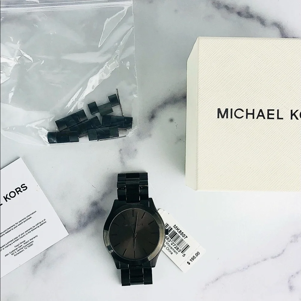 Black on Black Michael Kors Unisex Slim Watch - Picture 4 of 4
